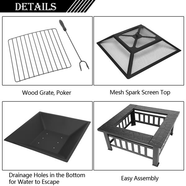 Traditional Fire Pit with Accessories