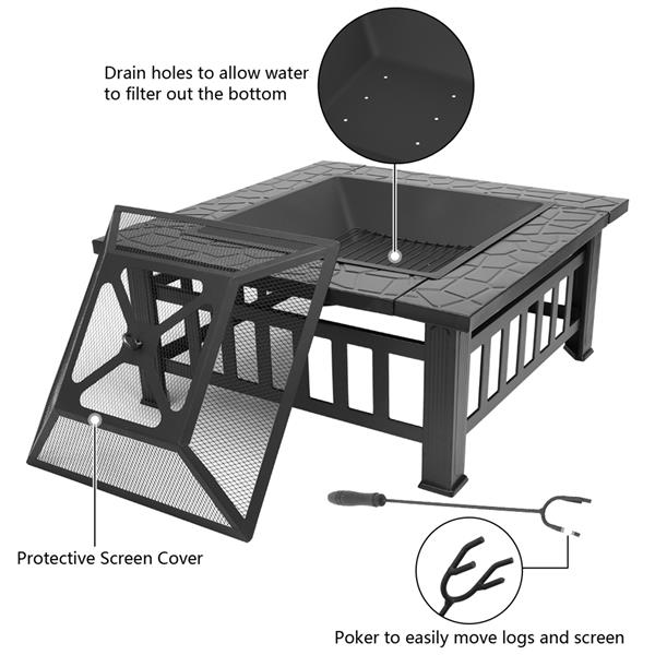 Traditional Fire Pit with Accessories